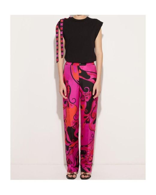 Emilio Pucci Black Pucci Foulard Detailed T-Shirt