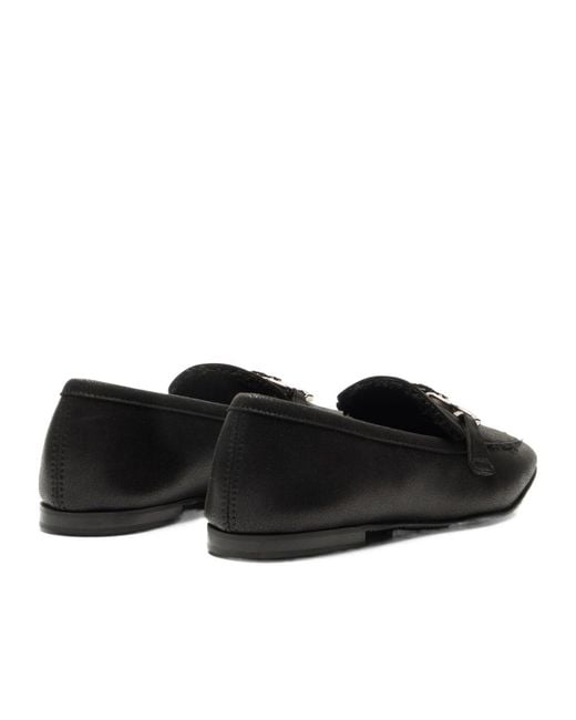 Casadei Black Bufaland Chain Flat Shoes