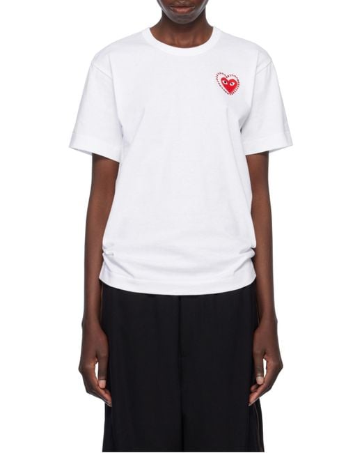COMME DES GARÇONS PLAY White Crew Neck T-Shirt for men