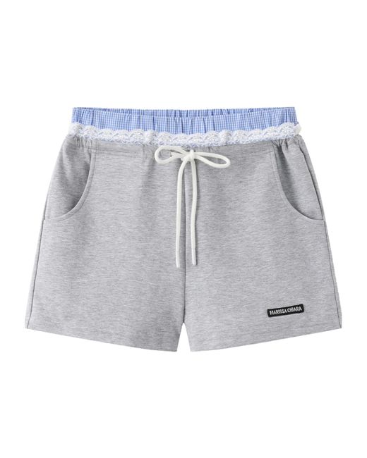 Marissa Chiara Gray Elastic Waist Shorts
