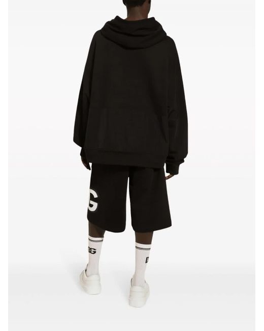 Dolce & Gabbana Black Logo Patch Drawstring Shorts for men