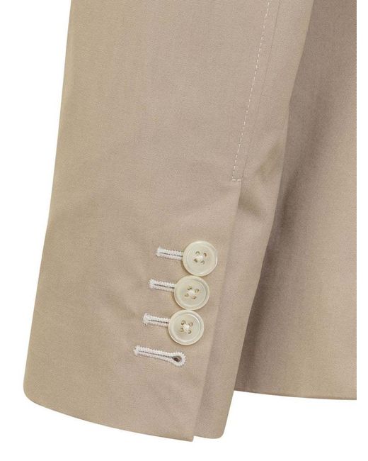 Thom Browne Natural Single Breasted Cropped Jacket