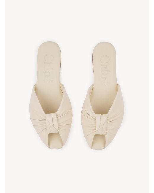 Chloé White Chloé Suzie Knotted Flat Mules