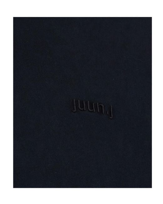 Juun.J Blue Juun J Logo Embroidered T-Shirt for men