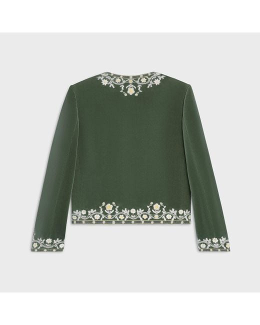 Céline Green Embroidered Chelsea Jacket