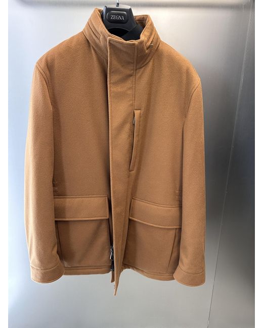 Zegna Brown Long-Sleeved Casual Jacket for men