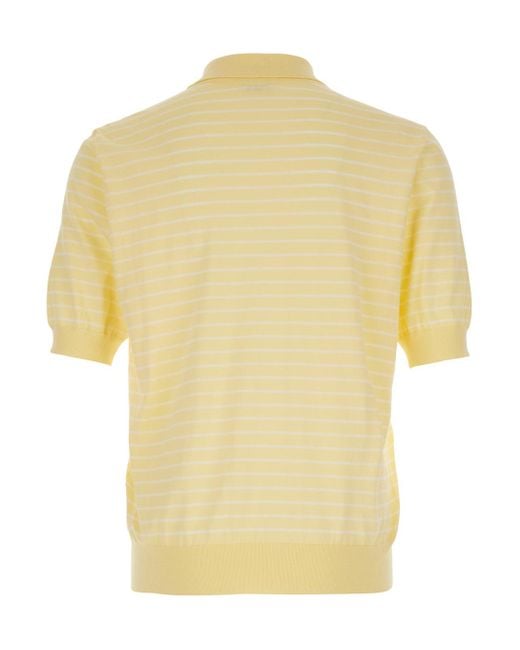 Céline Yellow Polo Shirt With Classic Collar And All-Over Striped Moti for men