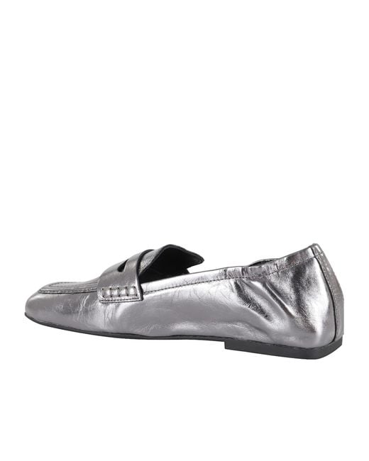 Ash Gray Square-Toe Loafers