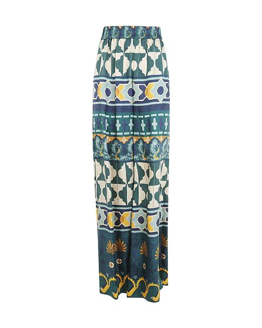 LaDoubleJ Blue Geometrical Casual Pants