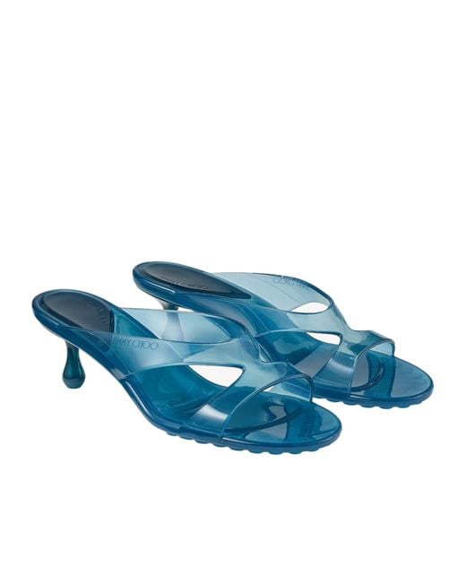 Jimmy Choo Blue Jelly Drop 50 Sandals