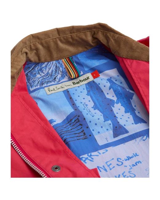 Barbour Red X Paul Smith Contrast-Collar Jacket for men