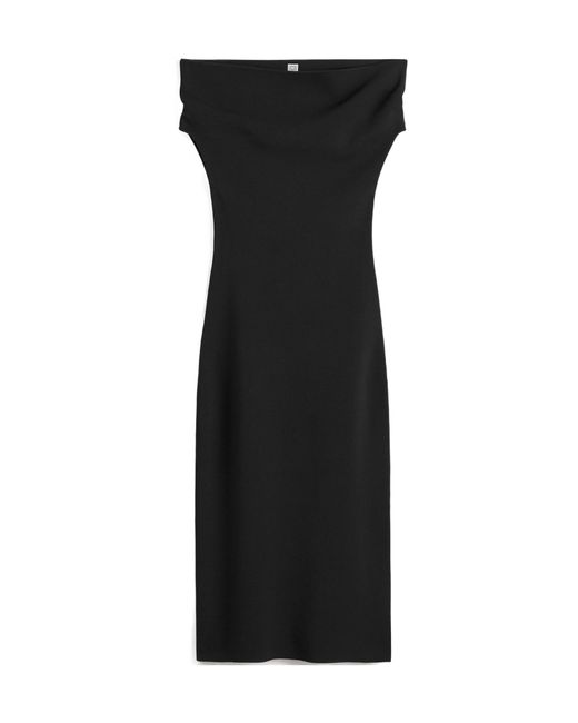 Totême Black Totême Off-Shoulder Dress
