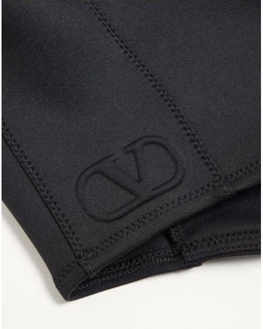Valentino Black Vlogo-Signature Jersey Hood With Zip for men