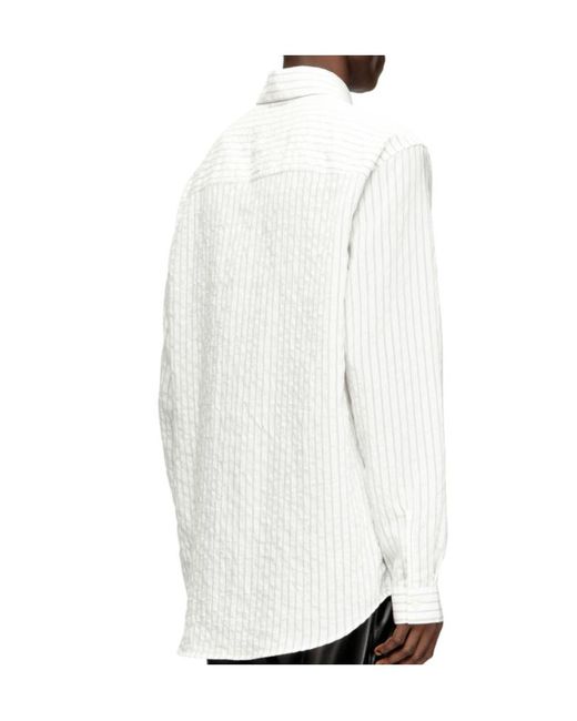 DIESEL White S-Simply-Gsbg Striped Shirt for men