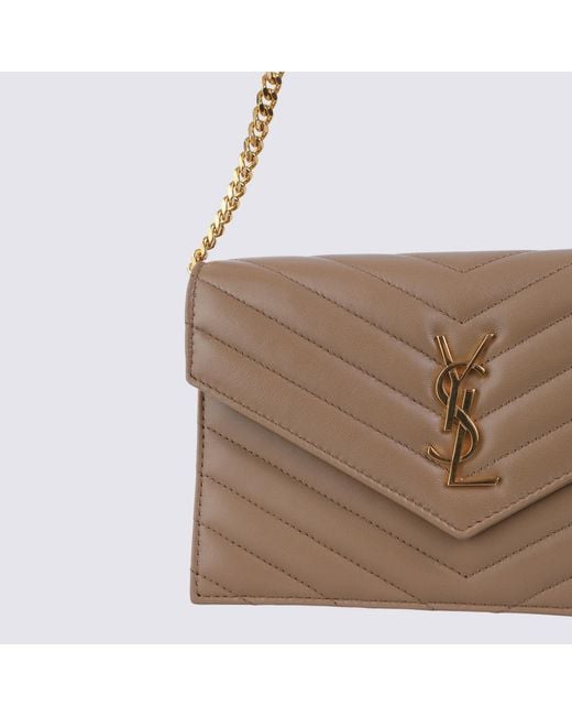 Saint Laurent White Logo Shoulder Bag
