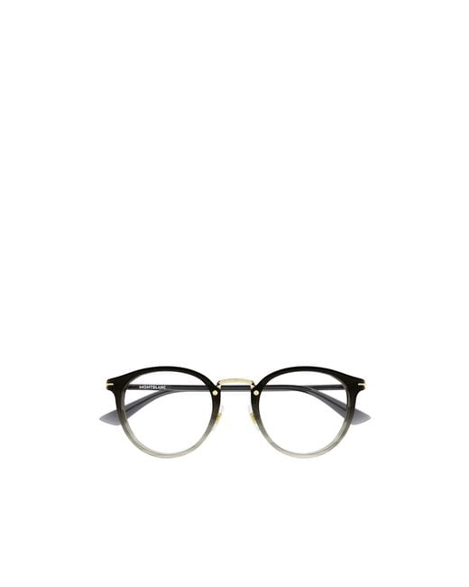 Montblanc Metallic Eyewear Round Frame Glasses for men