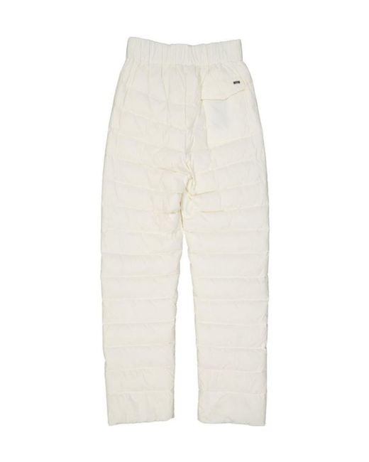 Herno White Quilted Trousers for men