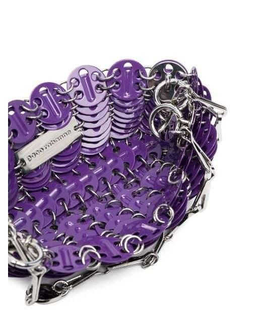 Rabanne Purple Removable Chain Shoulder Bag