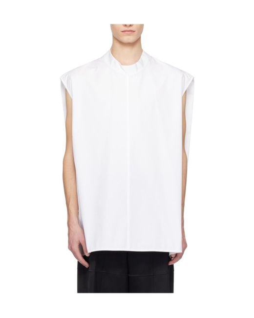 Jil Sander White Button Sleeveless Vest for men