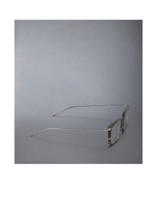 Thom Browne White Eyewear Rectangular Frame Glasses for men