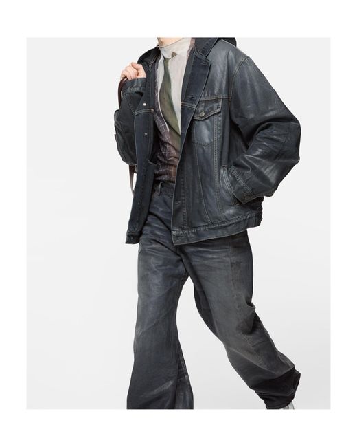 Acne Gray Hooded Buttoned Jacket for men