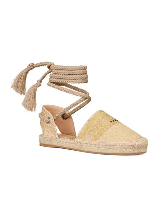 Dior Metallic Lace Straw Shoes