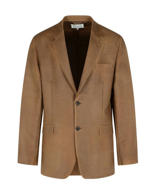 Maison Margiela Brown Single-Breasted Tailored Jacket for men