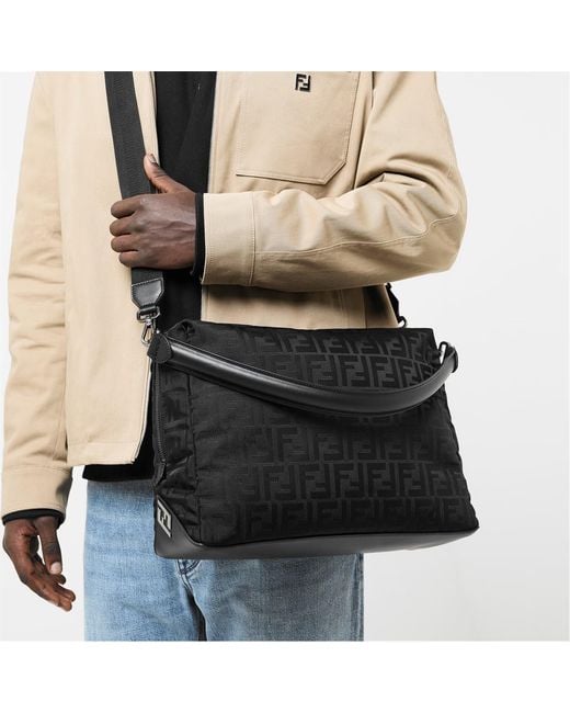 Fendi Black Logo Shoulder Bag for men