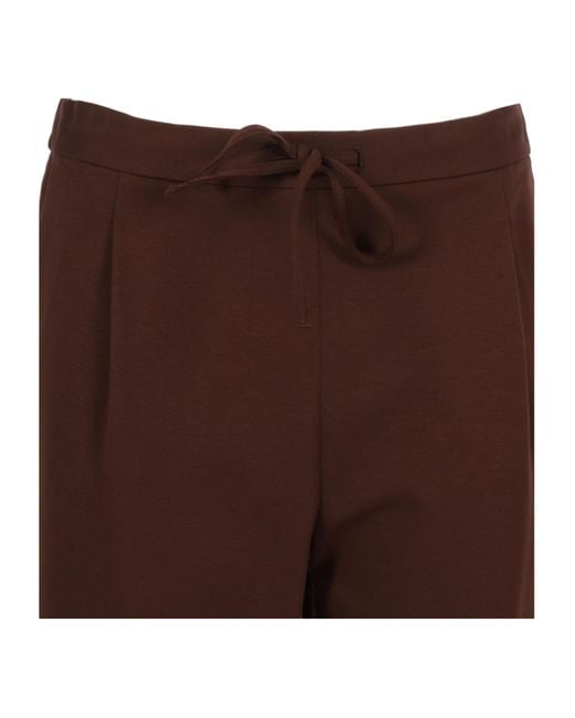 Fabiana Filippi Brown Pleated Drawstring Straight Leg Trousers