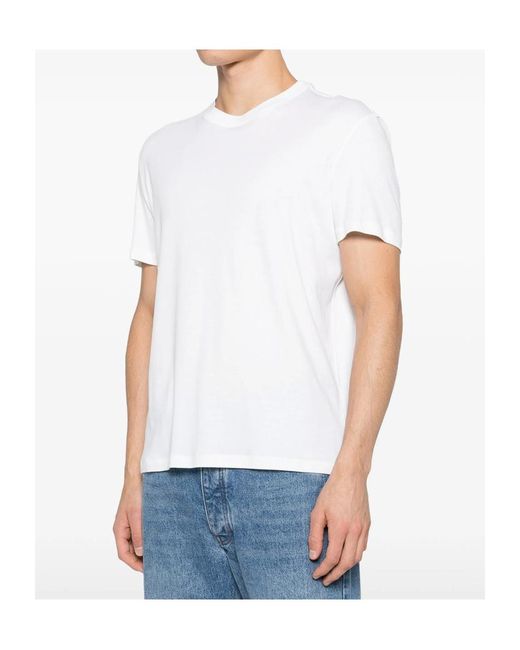 Isaia White Short-Sleesleeved T-Shirt for men