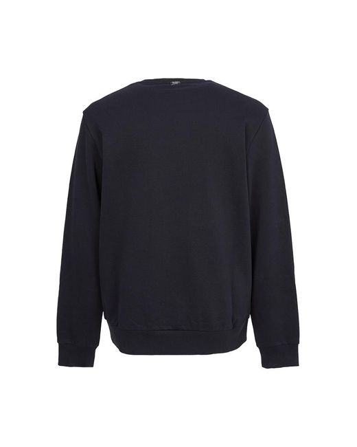 Herno Blue Logo-Embroidered Cotton Sweatshirt for men