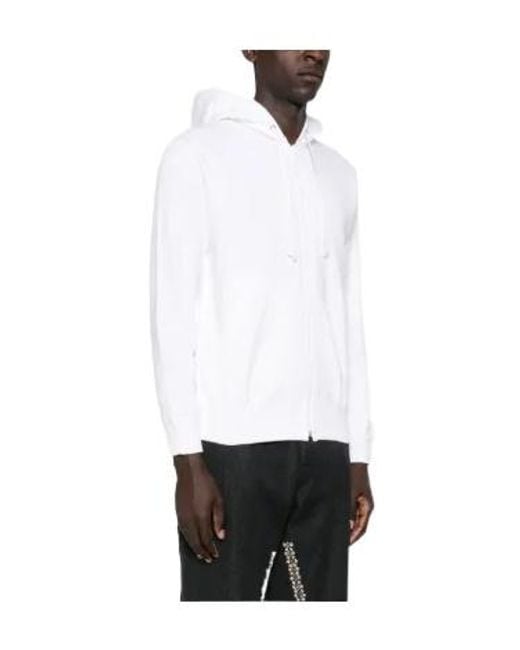 COMME DES GARÇONS PLAY White Hoodie With Signature Heart Appliqué for men