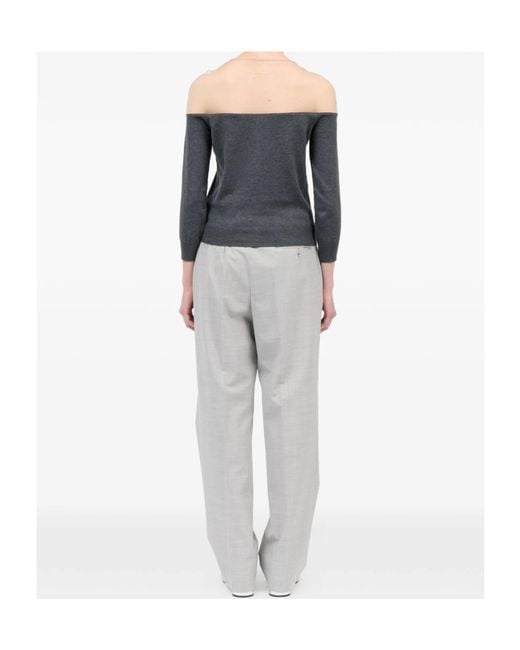 MM6 by Maison Margiela Blue Sheer-Panel Buttoned Cardigan