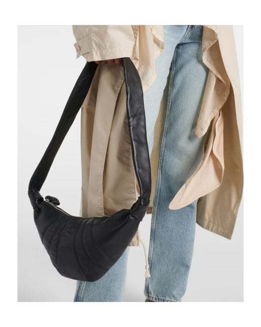 Lemaire Black Croissant Small Leather Shoulder Bag