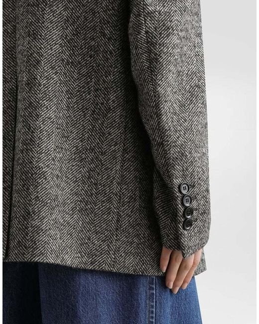 Dolce & Gabbana Gray Double-Breasted Long Sleeved Jacket