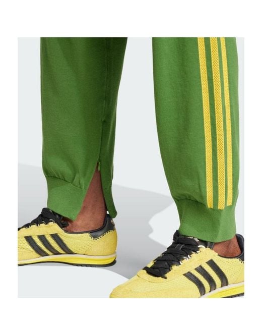 Adidas by Wales Bonner Green Elastic Waist Knitted Sweatpants for men