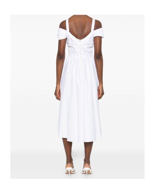 Elisabetta Franchi White Chain-Embellishment Mini Dress