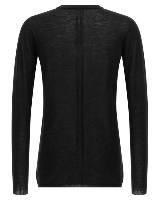 Rick Owens Black Long Sleeve Crewneck Jumper for men