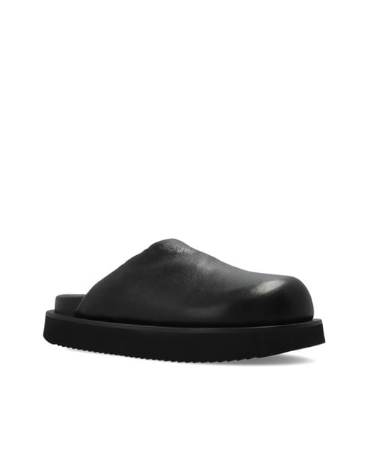 Rick Owens Black Platform Mules