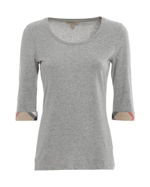 Burberry Gray Classic Checked T-Shirt