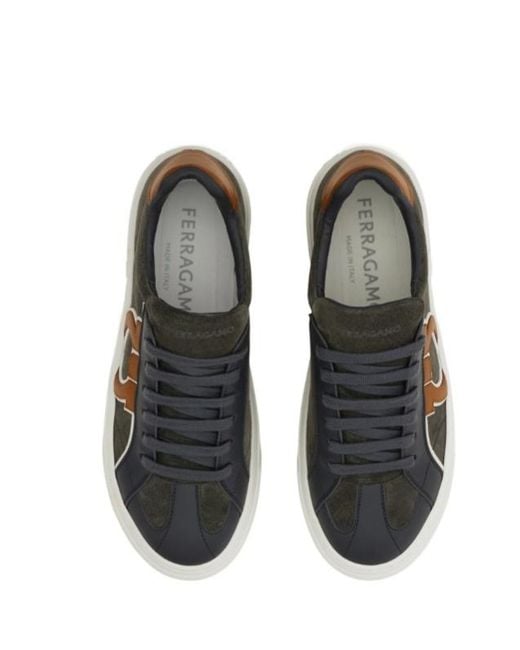 Ferragamo Black Gancini Sneaker for men