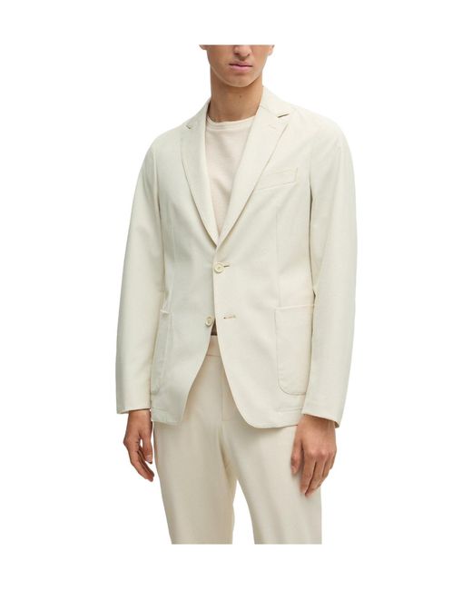 Boss White Solid Casual Jacket for men