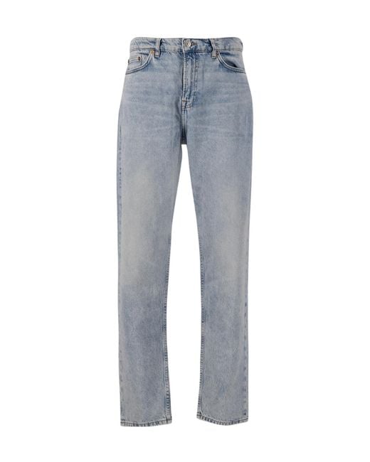 Samsøe & Samsøe Blue Denim Trousers With Belt Loops for men