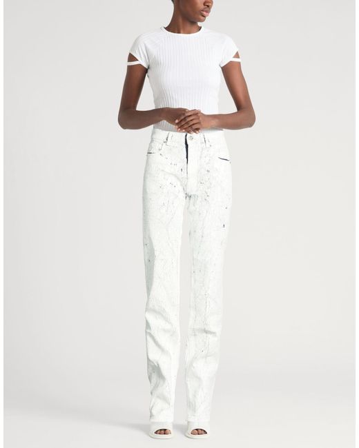 MM6 by Maison Margiela White Straight-Leg Jeans
