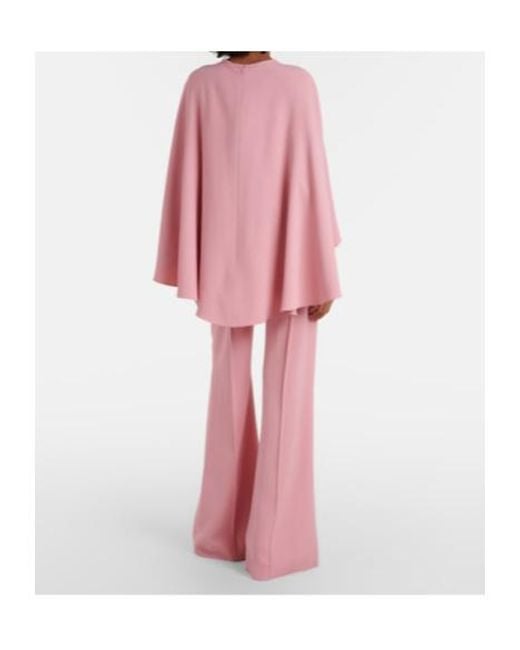 Elie Saab Pink Caped Cady Jumpsuit