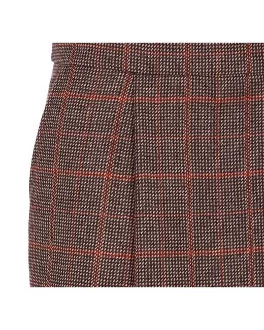 Chloé Brown Plaid-Pattern Mini Skirt
