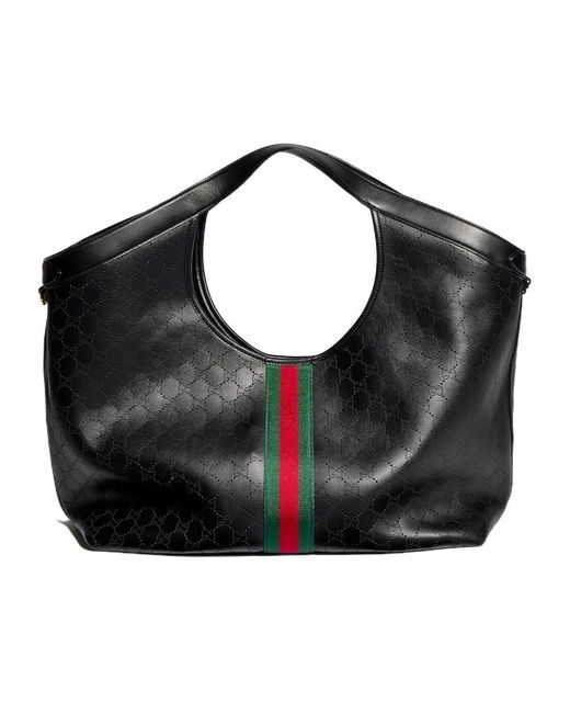 Gucci Black Giglio Large Tote Bag
