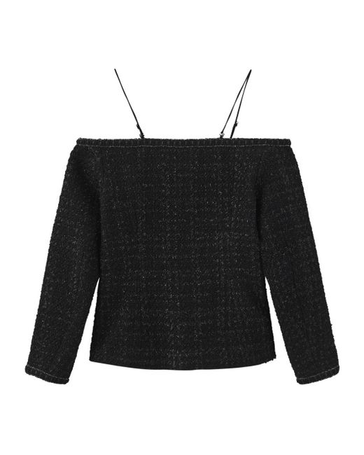 Marissa Chiara Black Off-Shoulder Casual Jacket