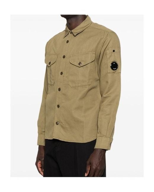 C P Company Green Fap-Pockets Shirt for men