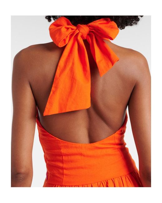 Farm Rio Red Hollowed-Out Lace Dress